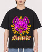 Mockup Boxy Heavyweight Tee Black male close-up 11