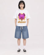 Mockup Boxy Heavyweight Tee White female full-body 11