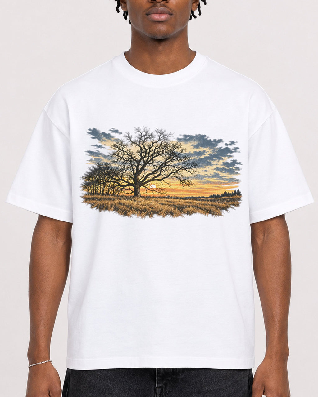 Mockup Boxy Heavyweight Tee White male close-up 05