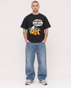 Mockup Boxy Heavyweight Tee Black male full-body 18