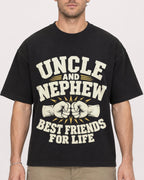 Mockup Boxy Heavyweight Tee Black male close-up 08