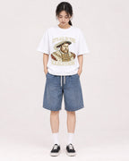 Mockup Boxy Heavyweight Tee White female full-body 21