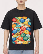 Mockup Boxy Heavyweight Tee Black male close-up 01