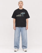 Mockup Boxy Heavyweight Tee Black male full-body 33