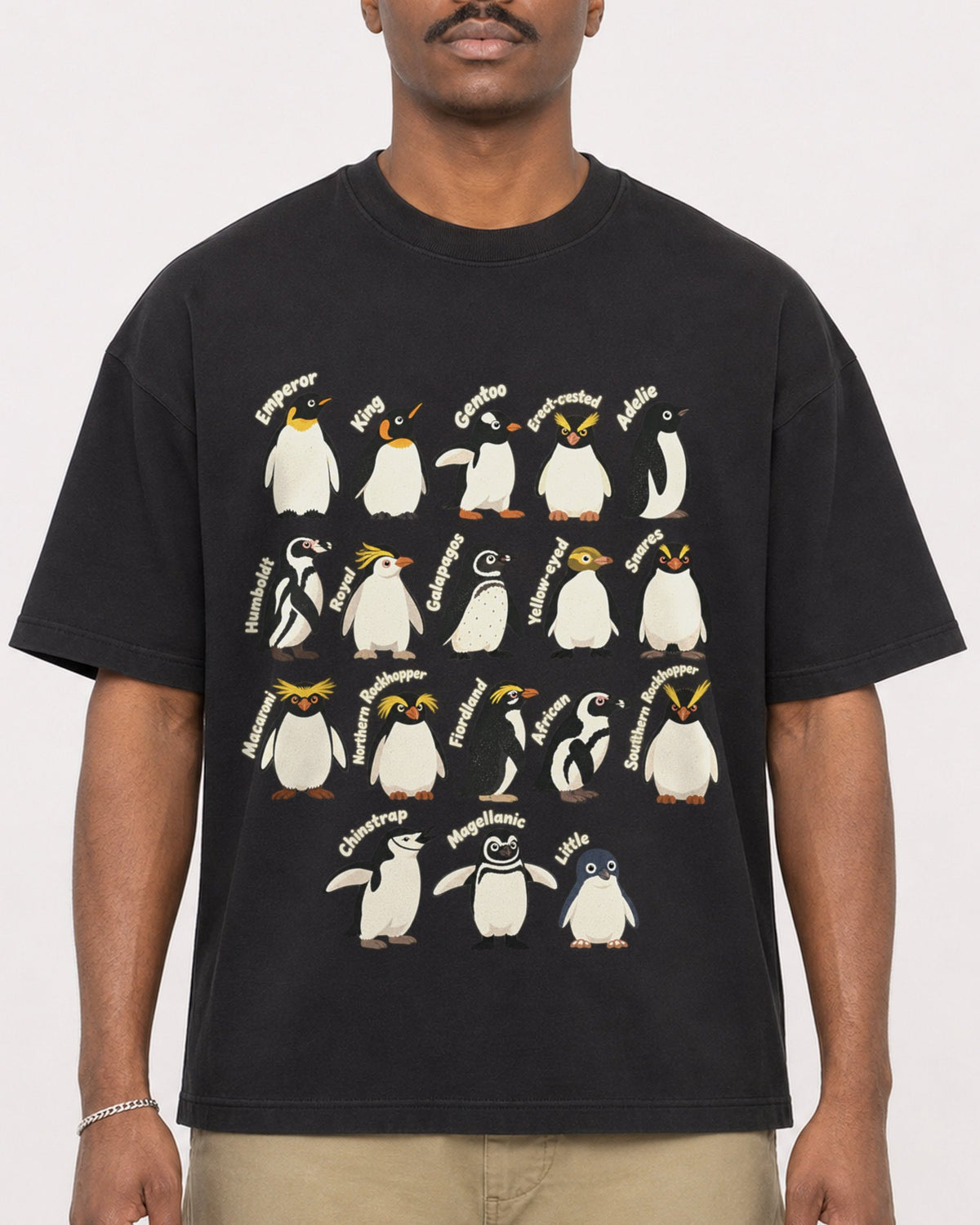 Mockup Boxy Heavyweight Tee Black male close-up 44