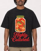 Mockup Boxy Heavyweight Tee Black male close-up 04
