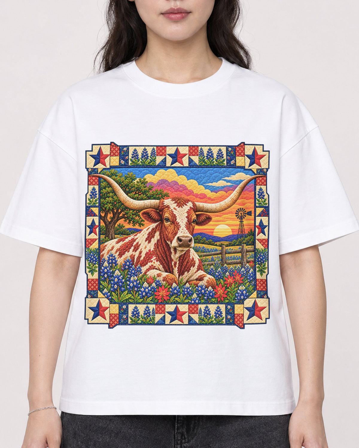 Mockup Boxy Heavyweight Tee White female close-up 03