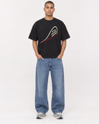 Mockup Boxy Heavyweight Tee Black male full-body 50
