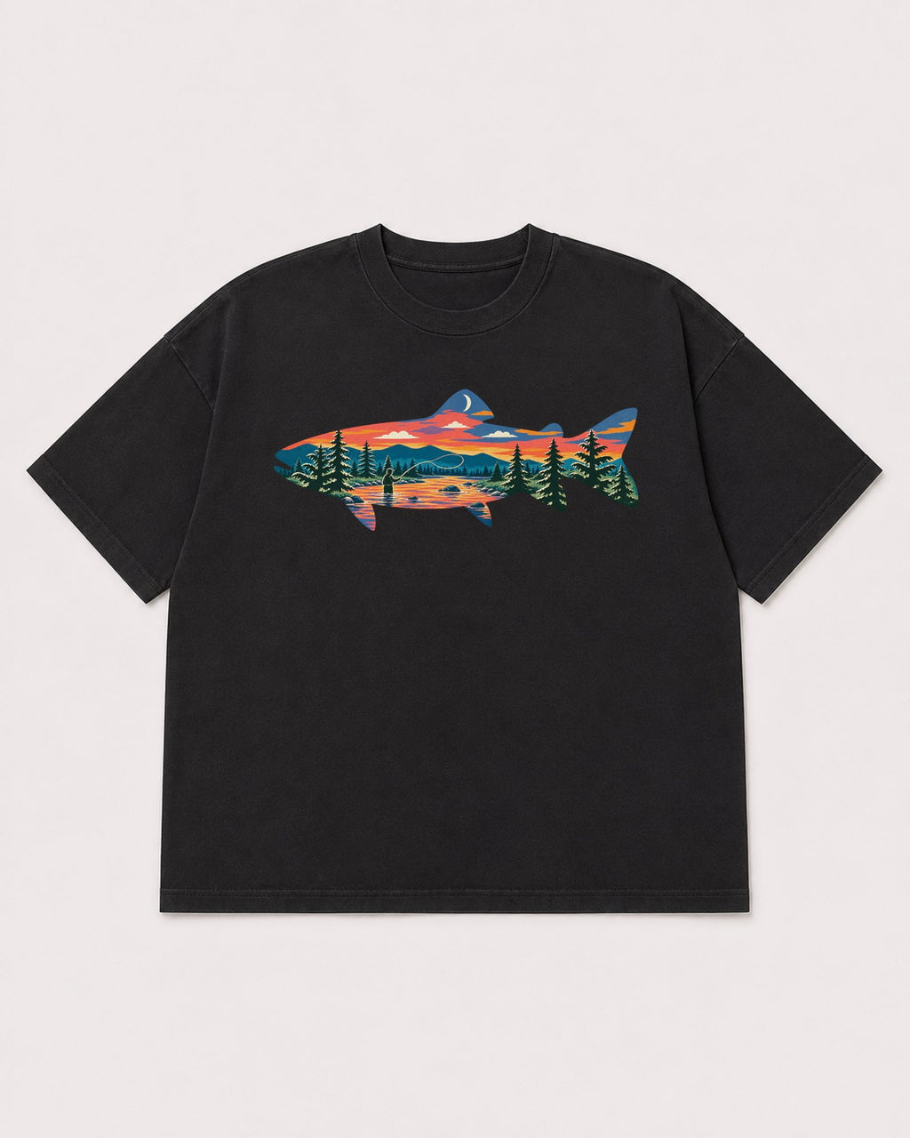 Mockup Boxy Heavyweight Tee Black product