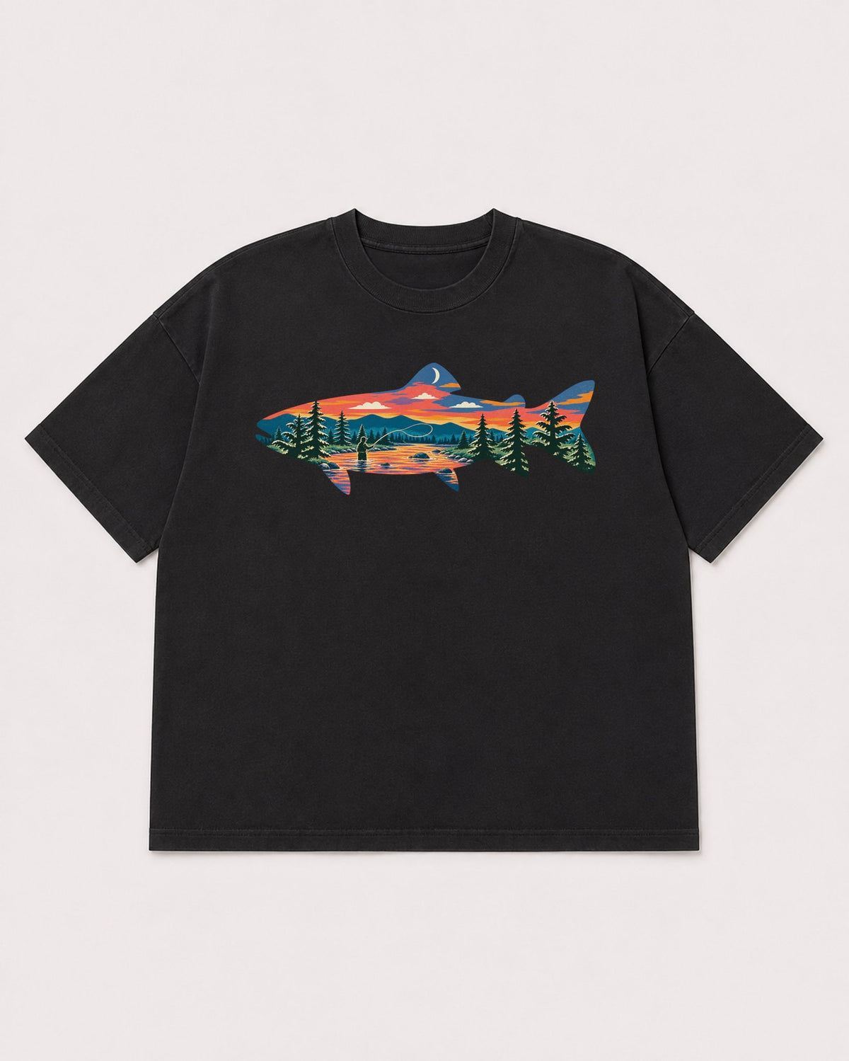 Mockup Boxy Heavyweight Tee Black product