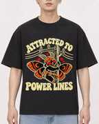 Mockup Boxy Heavyweight Tee Black male close-up 01