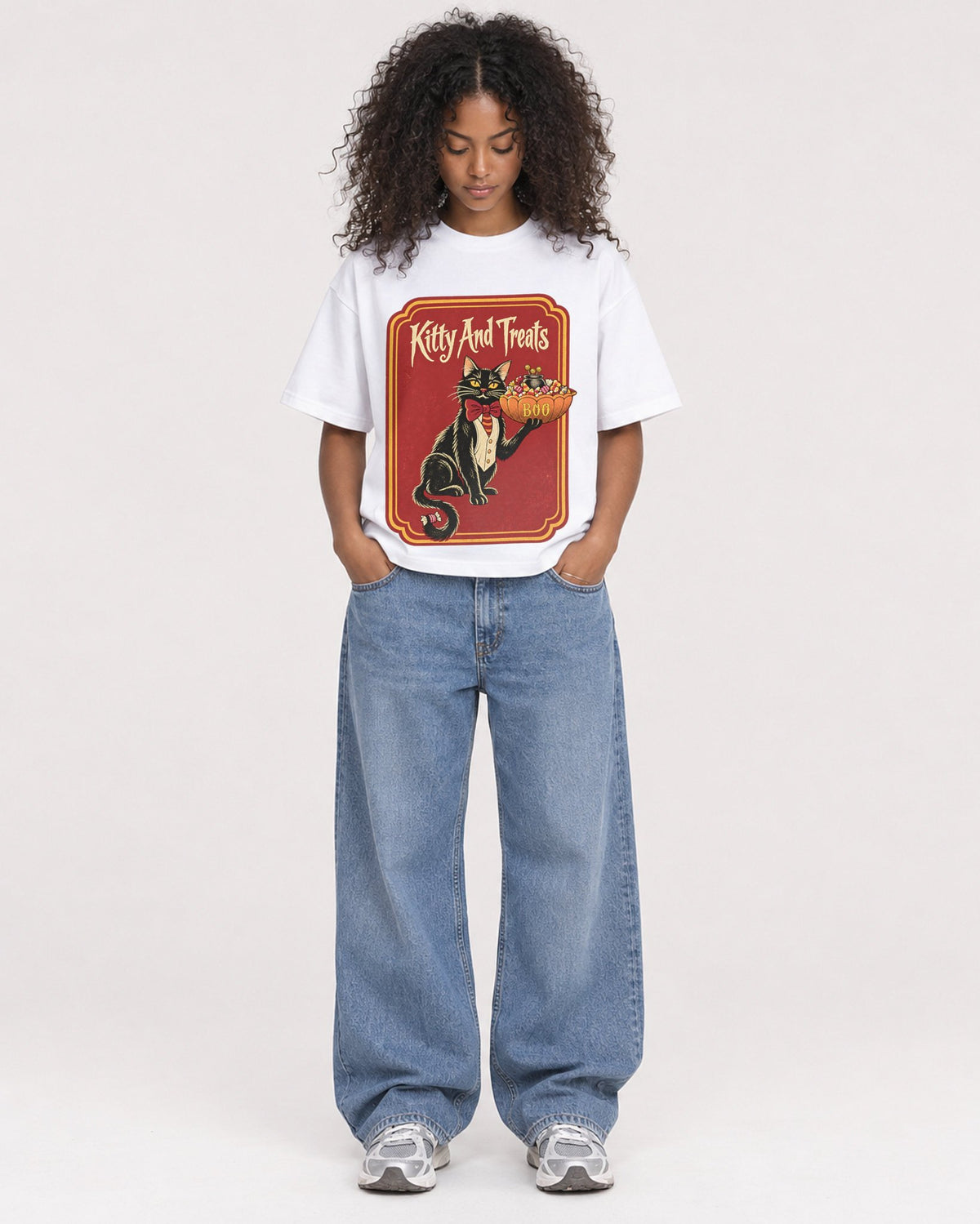 Mockup Boxy Heavyweight Tee White female full-body 05