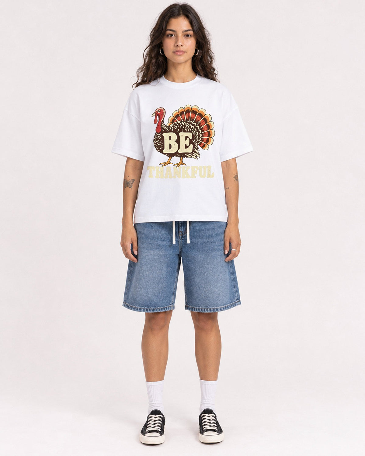 Mockup Boxy Heavyweight Tee White female full-body 06