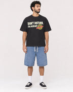 Mockup Boxy Heavyweight Tee Black male full-body 27