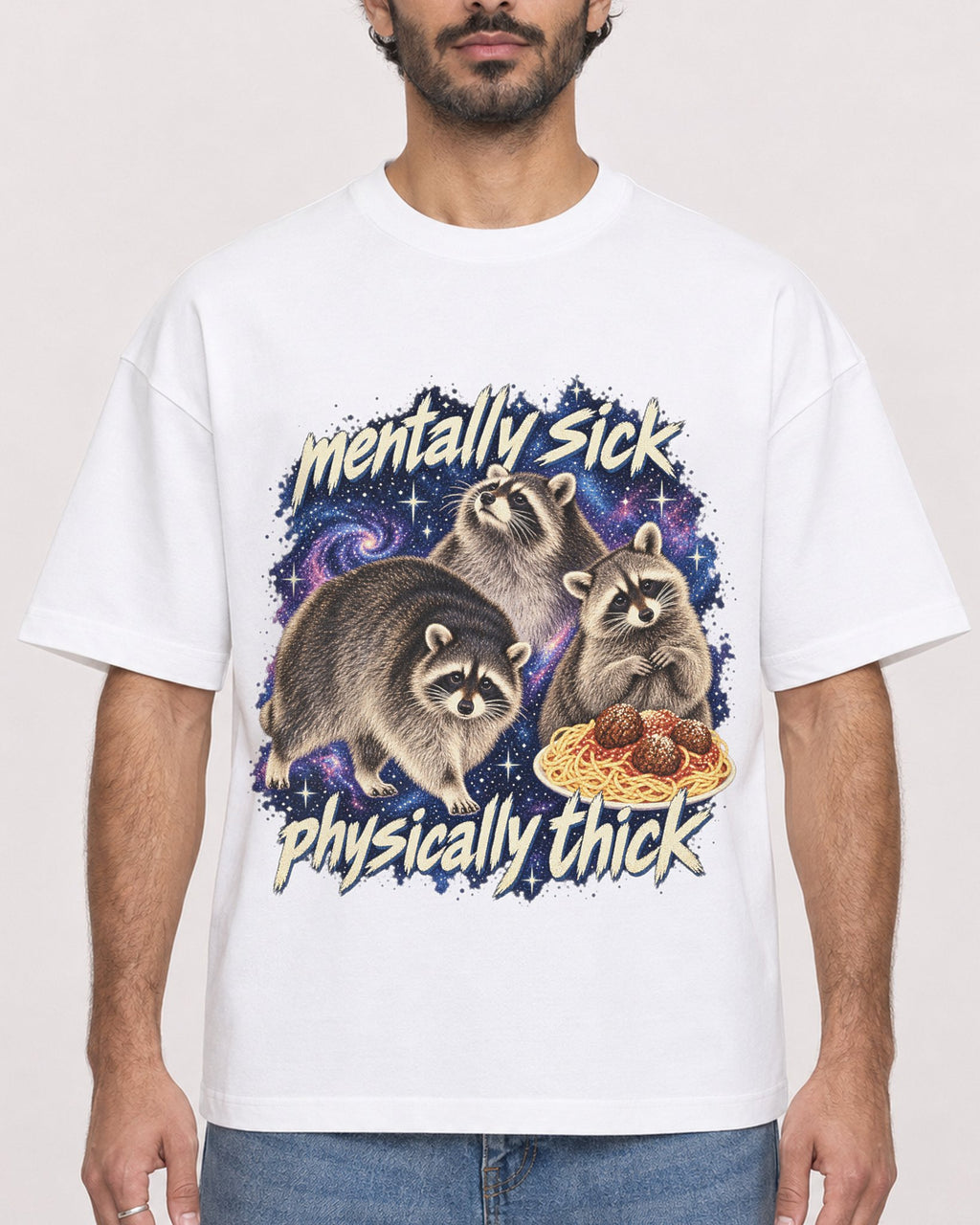 Mockup Boxy Heavyweight Tee White male close-up 47