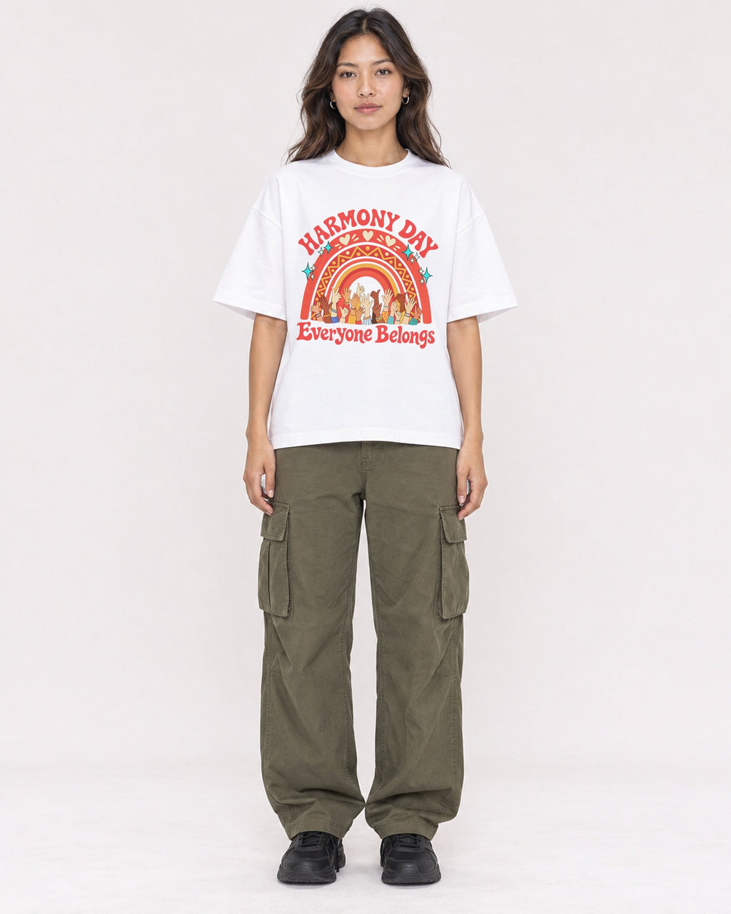 Mockup Boxy Heavyweight Tee White female full-body 02