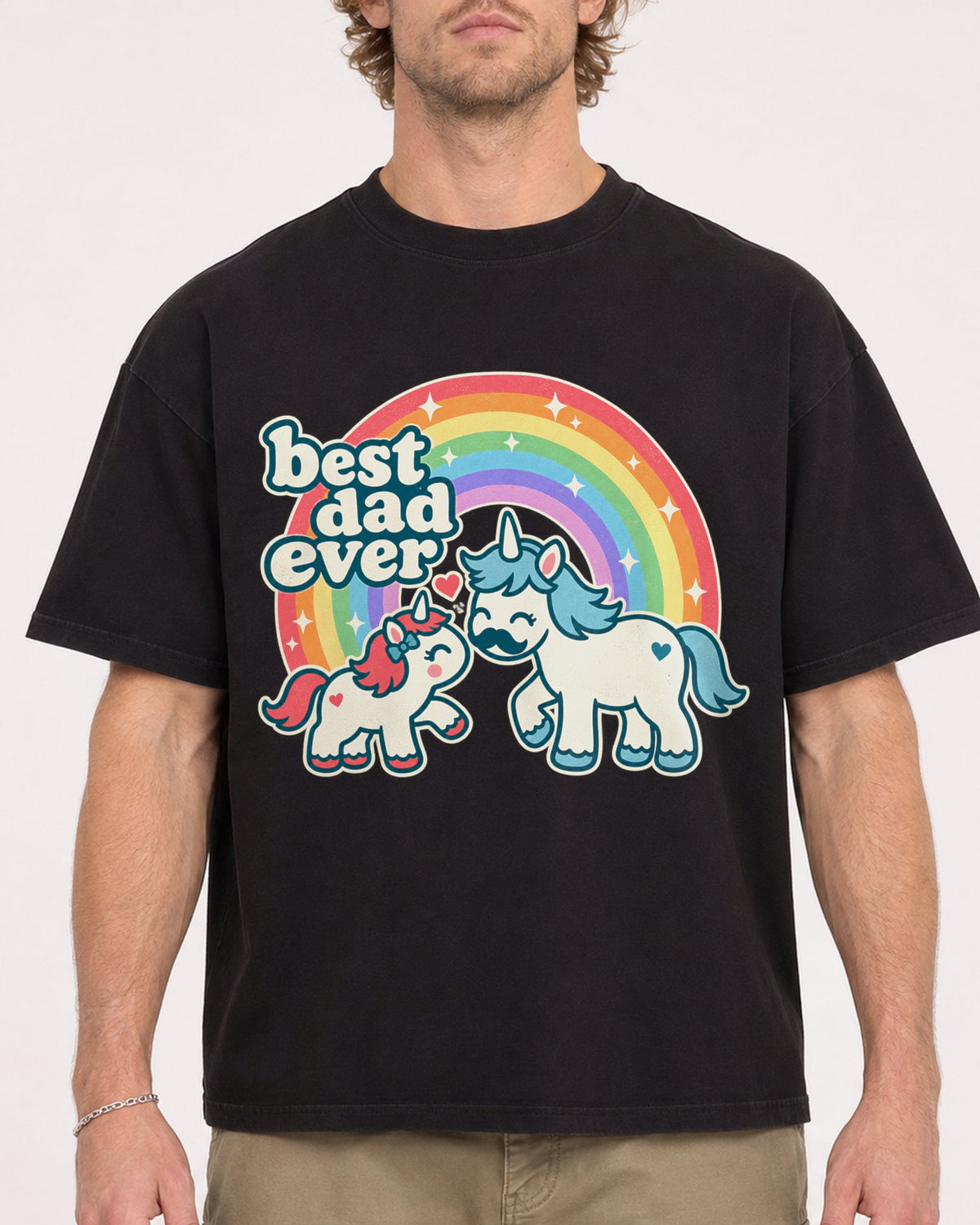 Mockup Boxy Heavyweight Tee Black male close-up 28