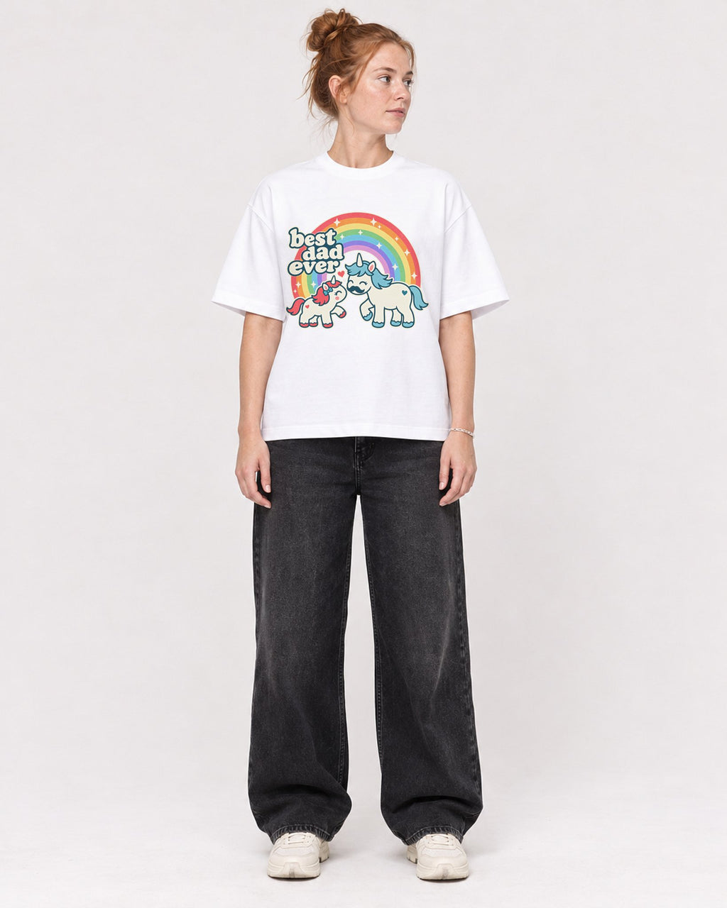 Mockup Boxy Heavyweight Tee White female full-body 28