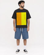 Mockup Boxy Heavyweight Tee Black male full-body 07