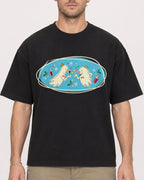 Mockup Boxy Heavyweight Tee Black male close-up 08