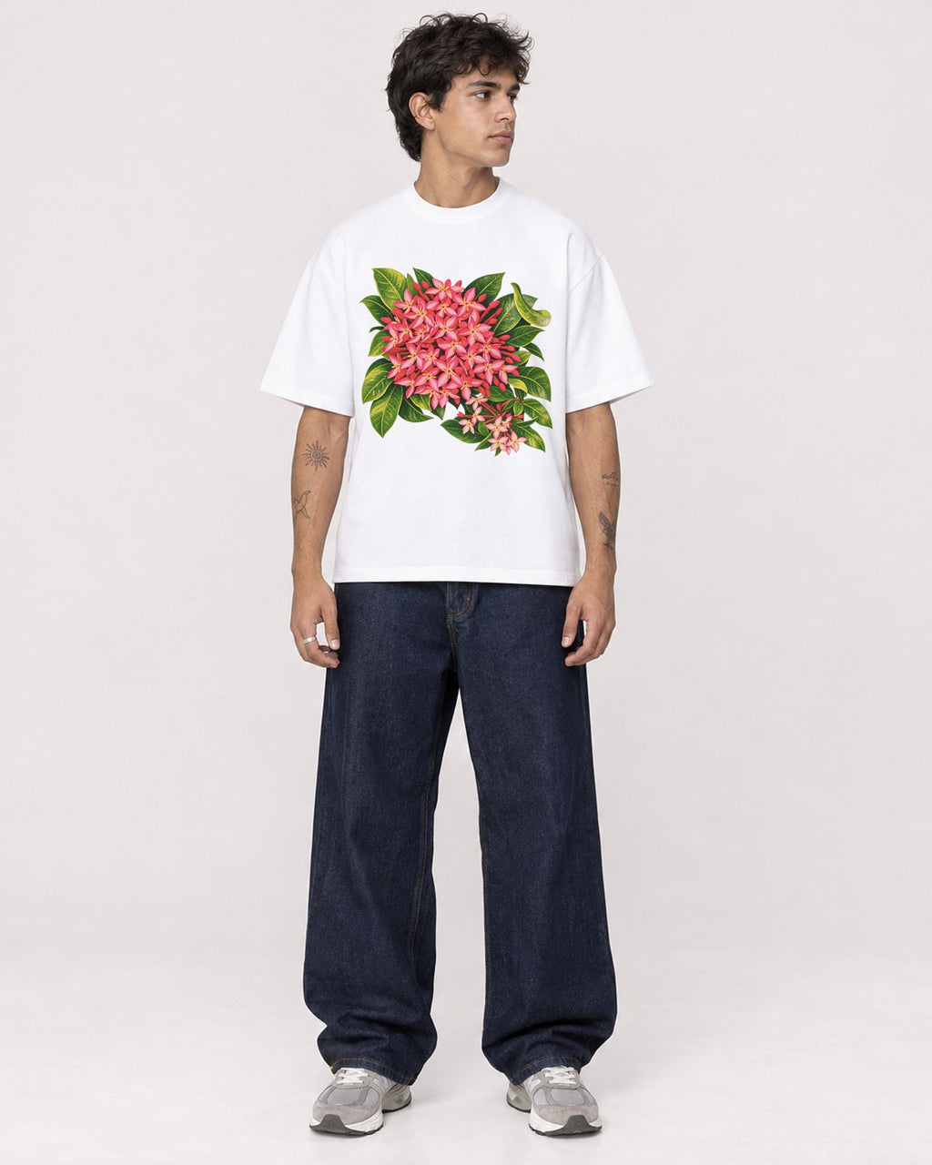 Mockup Boxy Heavyweight Tee White male full-body 06