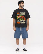 Mockup Boxy Heavyweight Tee Black male full-body 07