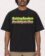 Mockup Boxy Heavyweight Tee Black male close-up 04