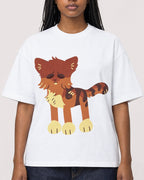 Mockup Boxy Heavyweight Tee White female close-up 04