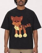 Mockup Boxy Heavyweight Tee Black male close-up 04
