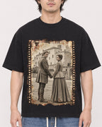 Mockup Boxy Heavyweight Tee Black male close-up 03