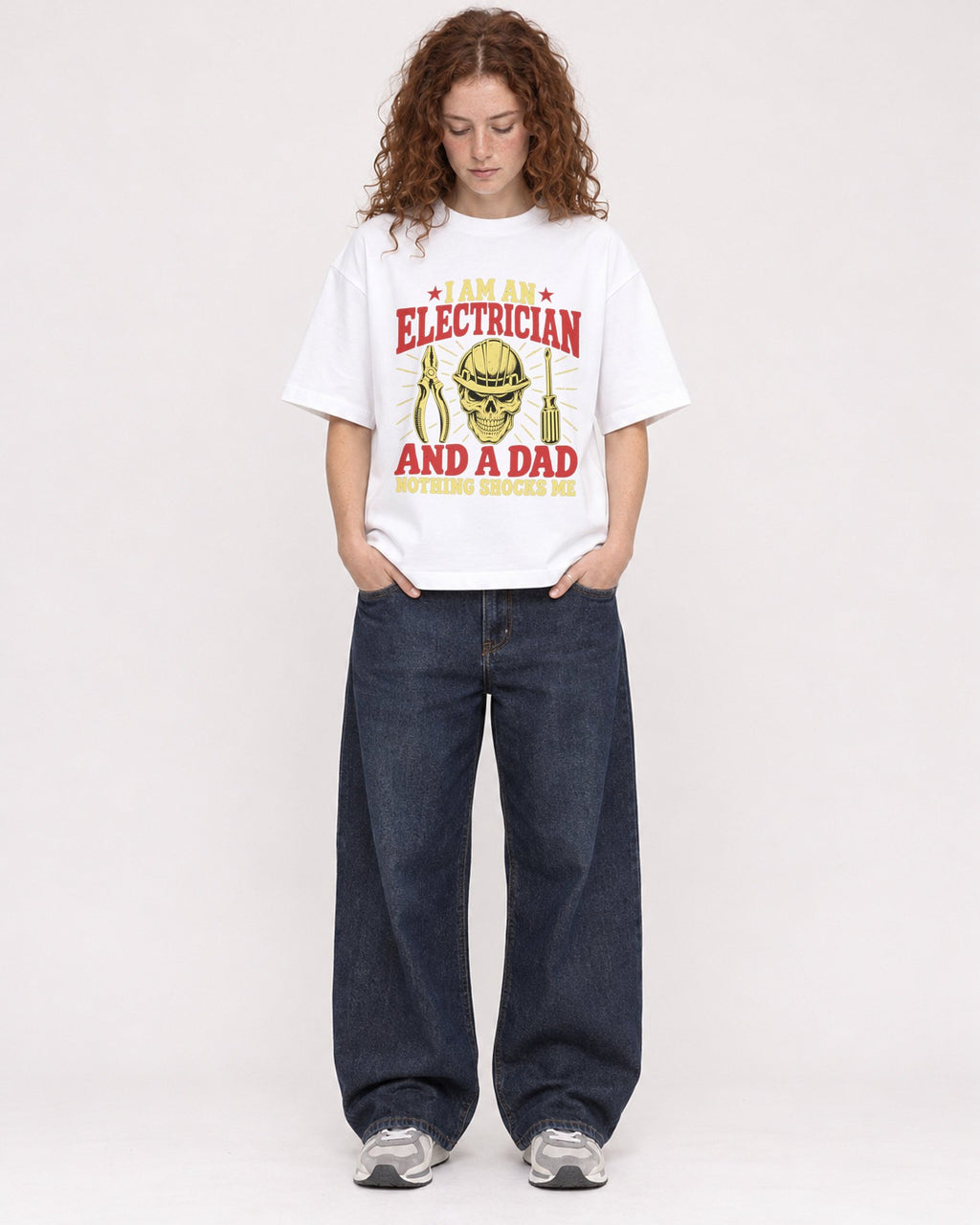 Mockup Boxy Heavyweight Tee White female full-body 09