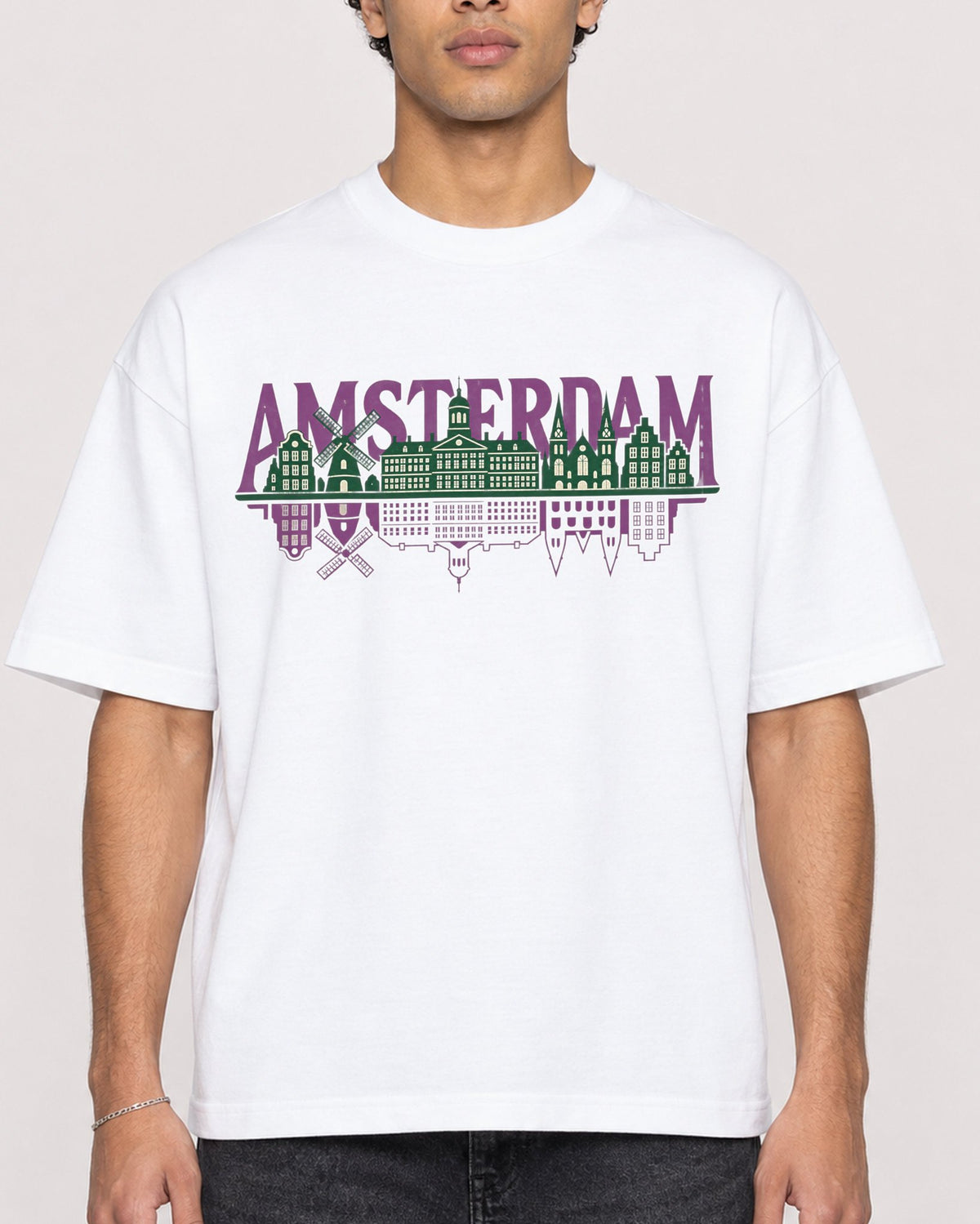 Mockup Boxy Heavyweight Tee White male close-up 10