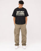 Mockup Boxy Heavyweight Tee Black male full-body 16