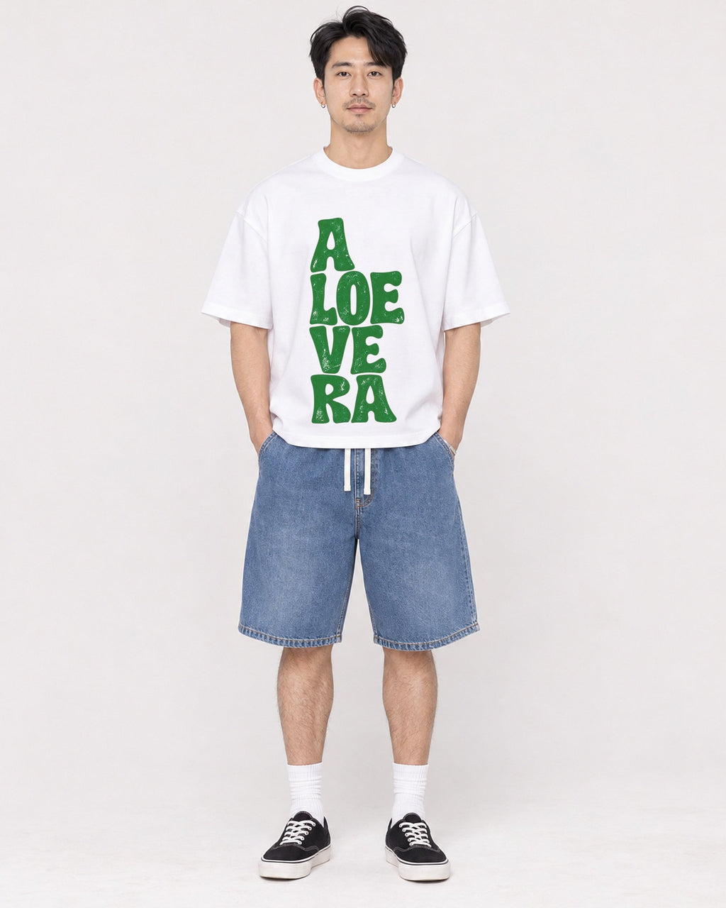Mockup Boxy Heavyweight Tee White male full-body 13