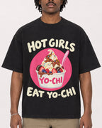 Mockup Boxy Heavyweight Tee Black male close-up 04