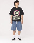 Mockup Boxy Heavyweight Tee Black male full-body 23