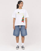 Mockup Boxy Heavyweight Tee White female full-body 16