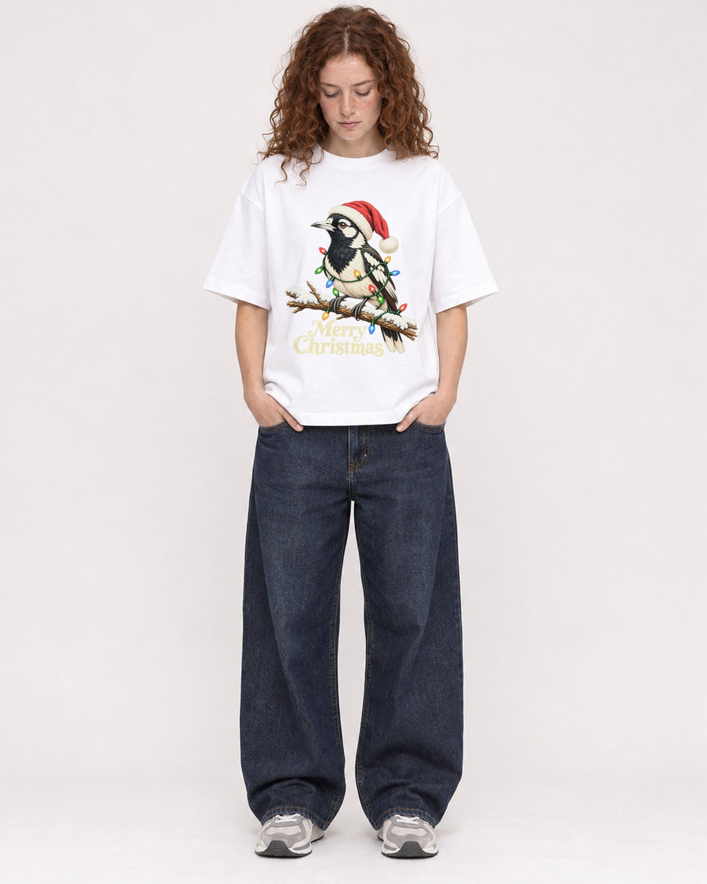 Mockup Boxy Heavyweight Tee White female full-body 09