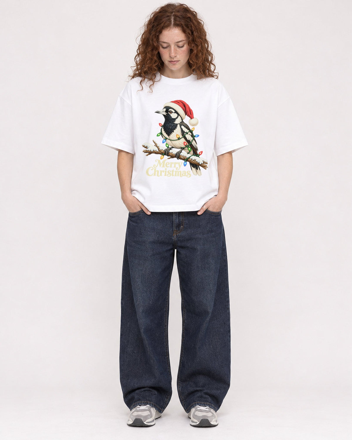 Mockup Boxy Heavyweight Tee White female full-body 09