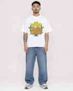 Mockup Boxy Heavyweight Tee White male full-body 12