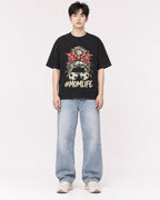 Mockup Boxy Heavyweight Tee Black male full-body 01