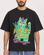 Mockup Boxy Heavyweight Tee Black male close-up 07