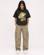 Mockup Boxy Heavyweight Tee Black female full-body 06