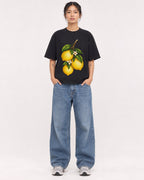 Mockup Boxy Heavyweight Tee Black female full-body 12