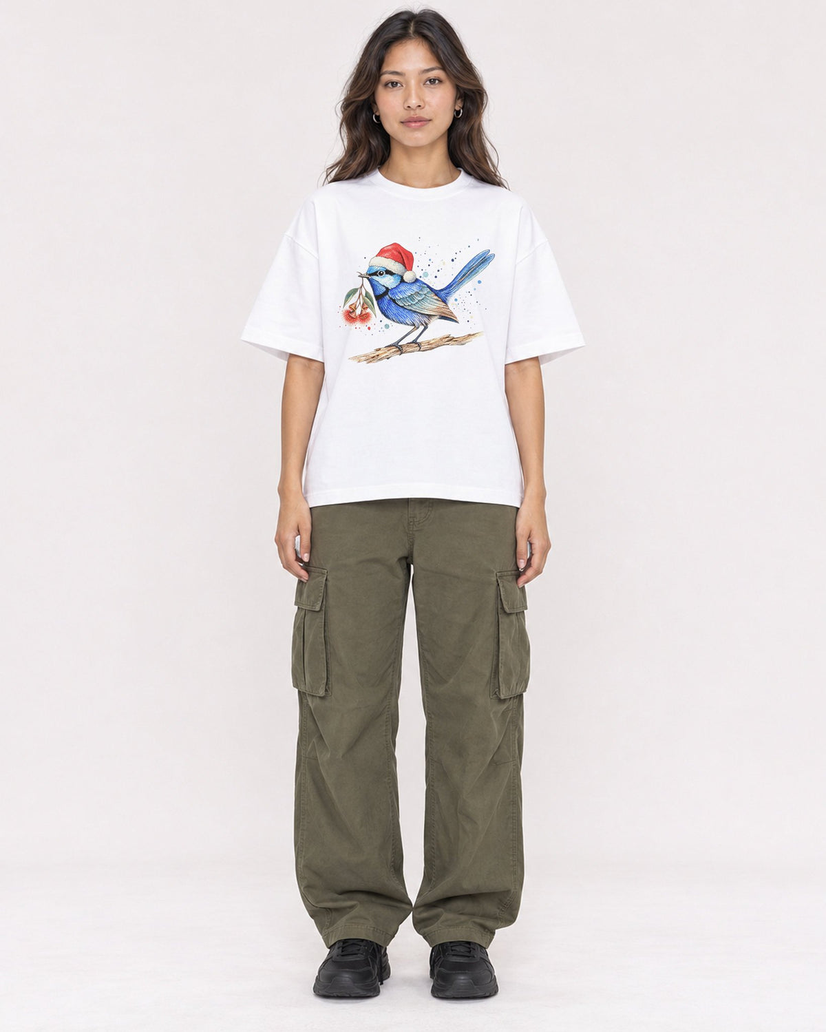 Mockup Boxy Heavyweight Tee White female full-body 02