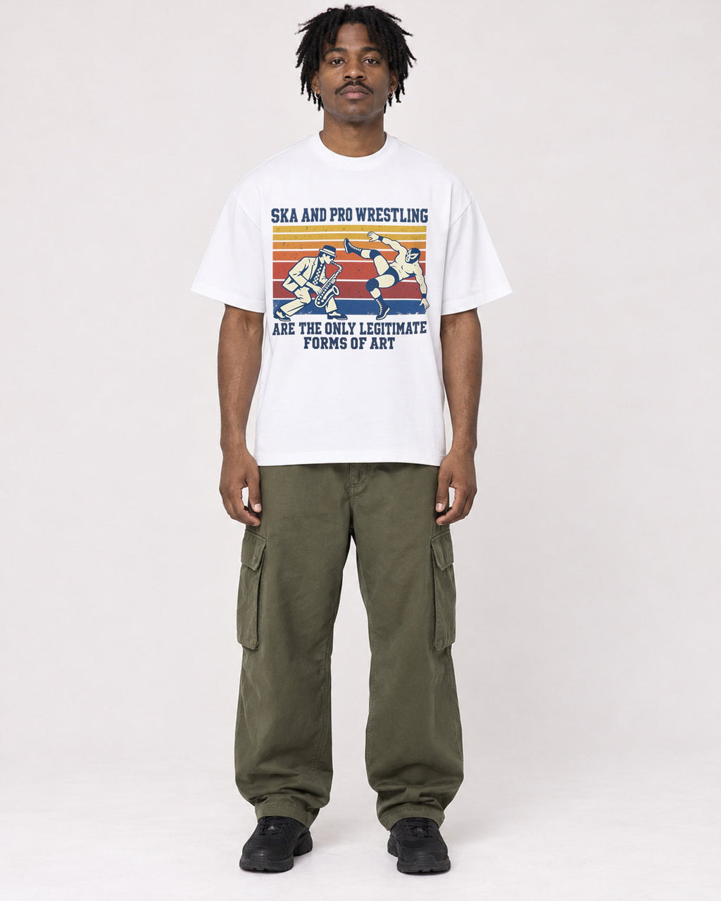 Mockup Boxy Heavyweight Tee White male full-body 04