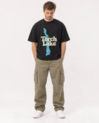 Mockup Boxy Heavyweight Tee Black male full-body 08