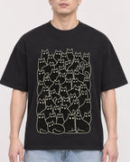Mockup Boxy Heavyweight Tee Black male close-up 33