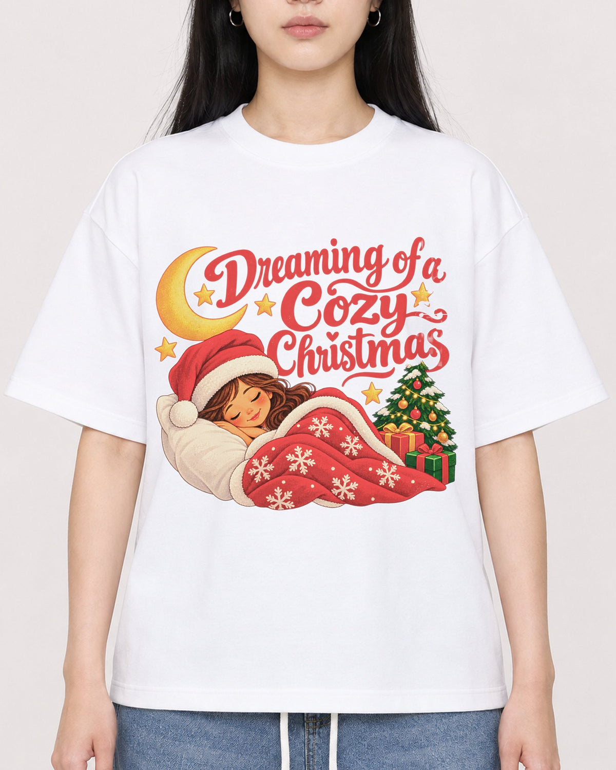 Mockup Boxy Heavyweight Tee White female close-up 01