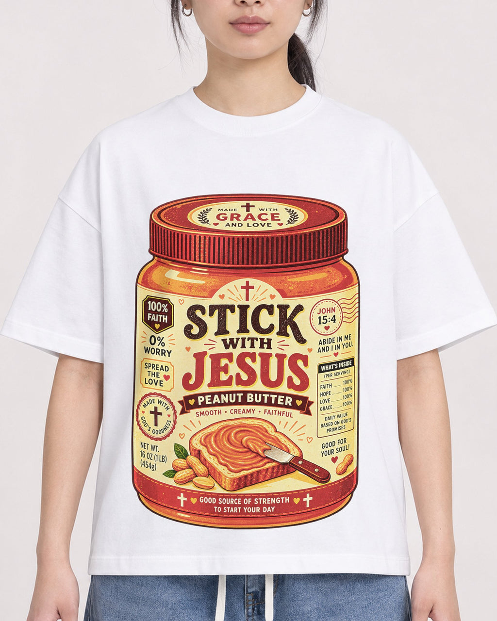 Mockup Boxy Heavyweight Tee White female close-up 21